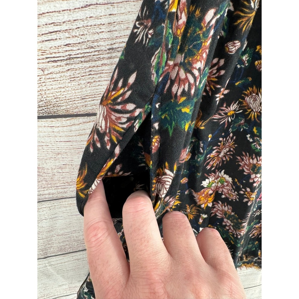 Natural Life Floral Dress Womens Medium Black Sunflower Boho Ruffle Pocket - Picture 3 of 9